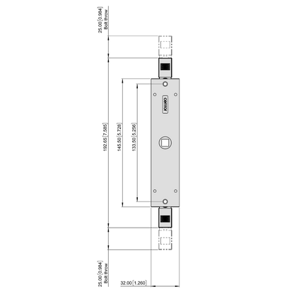 CENTOR TwinPoint Gen2 Lock Body Non Keyed To Suit Single Handle 185mm