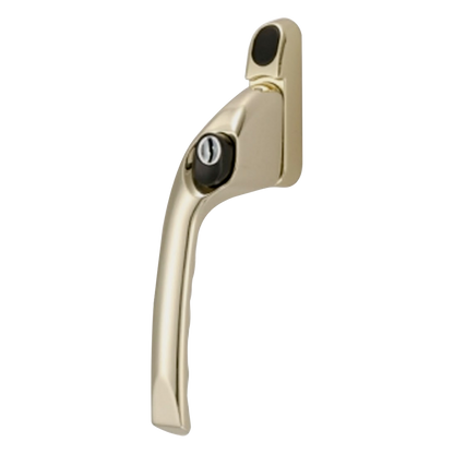 CHAMELEON Offset Locking Window Espag Handle Left Handed - Polished Brass