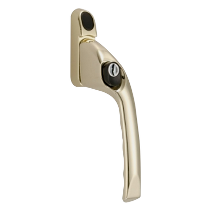 CHAMELEON Offset Locking Window Espag Handle Right Handed - Polished Brass