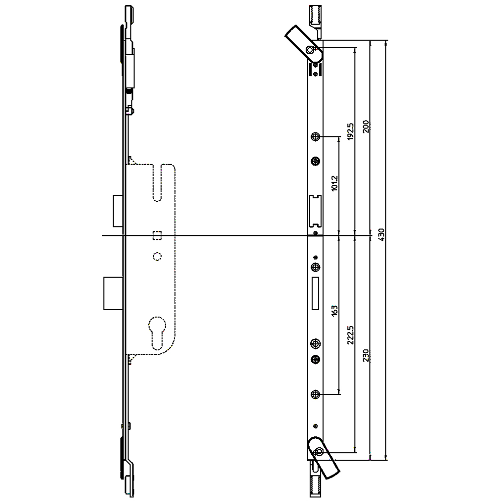 CHAMELEON Adaptable Multipoint Lock 2 Mushroom & 2 Roller + Keeps
