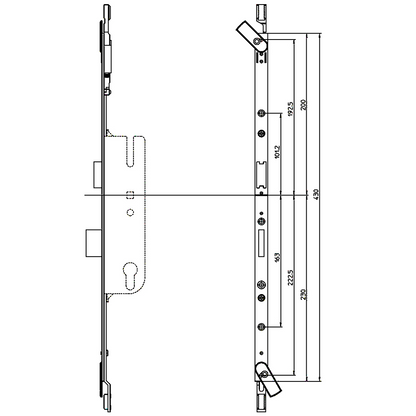 CHAMELEON Adaptable Multipoint Lock 2 Mushroom & 2 Roller + Keeps
