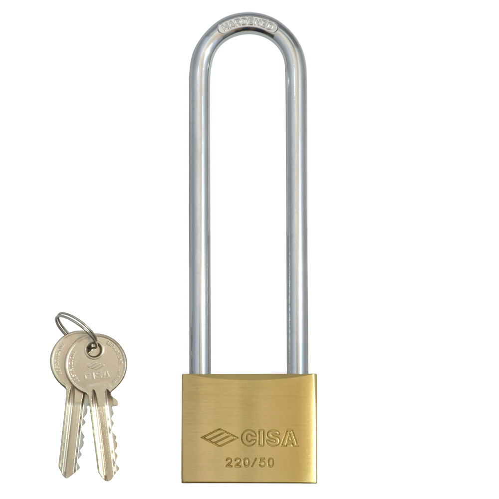 CISA 22011 KD Long Shackle Brass Padlock