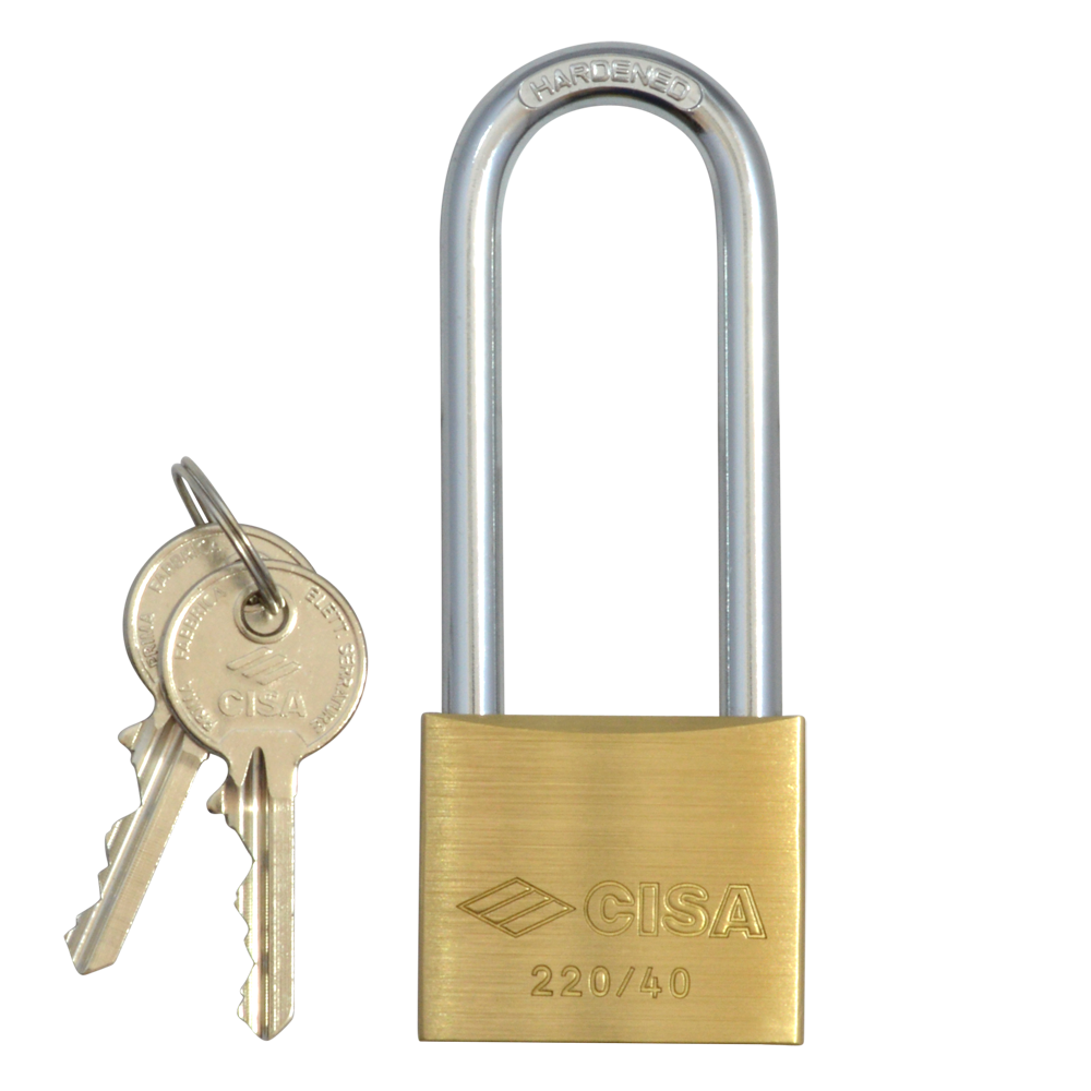 CISA 22011 KD Long Shackle Brass Padlock