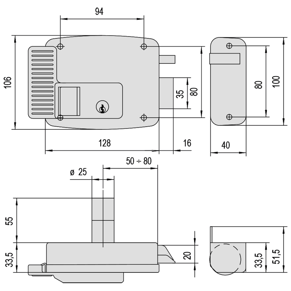 CISA 111631 Series Electric Lock For Metal Doors & Gates