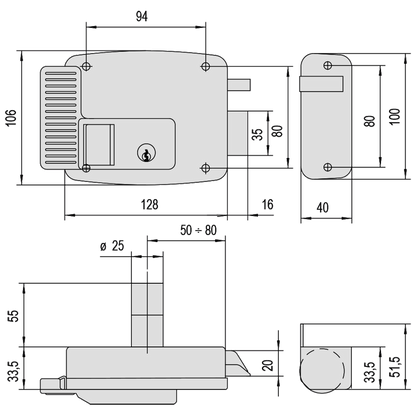 CISA 111631 Series Electric Lock For Metal Doors & Gates
