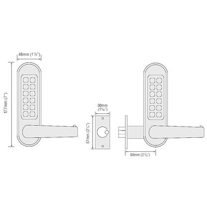 CODELOCKS CL510 Series Digital Lock With Tubular Latch