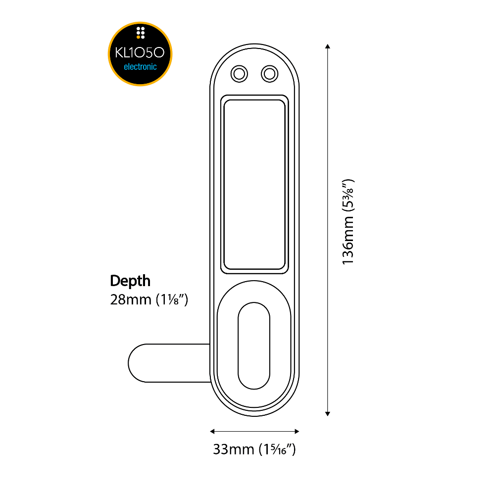 CODELOCKS Kitlock Battery Operated Cabinet Lock Proximity KL1050