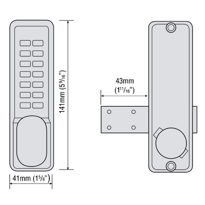 CODELOCKS CL100 Series Surface Deadbolt Digital Lock