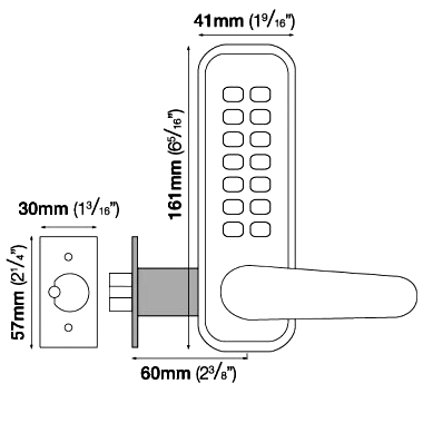 CODELOCKS CL410 Digital Lock With Tubular Mortice Latch CL410