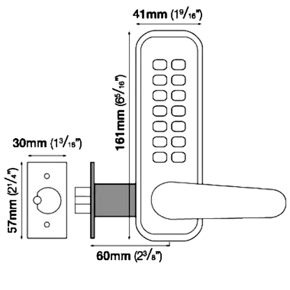 CODELOCKS CL410 Digital Lock With Tubular Mortice Latch CL410