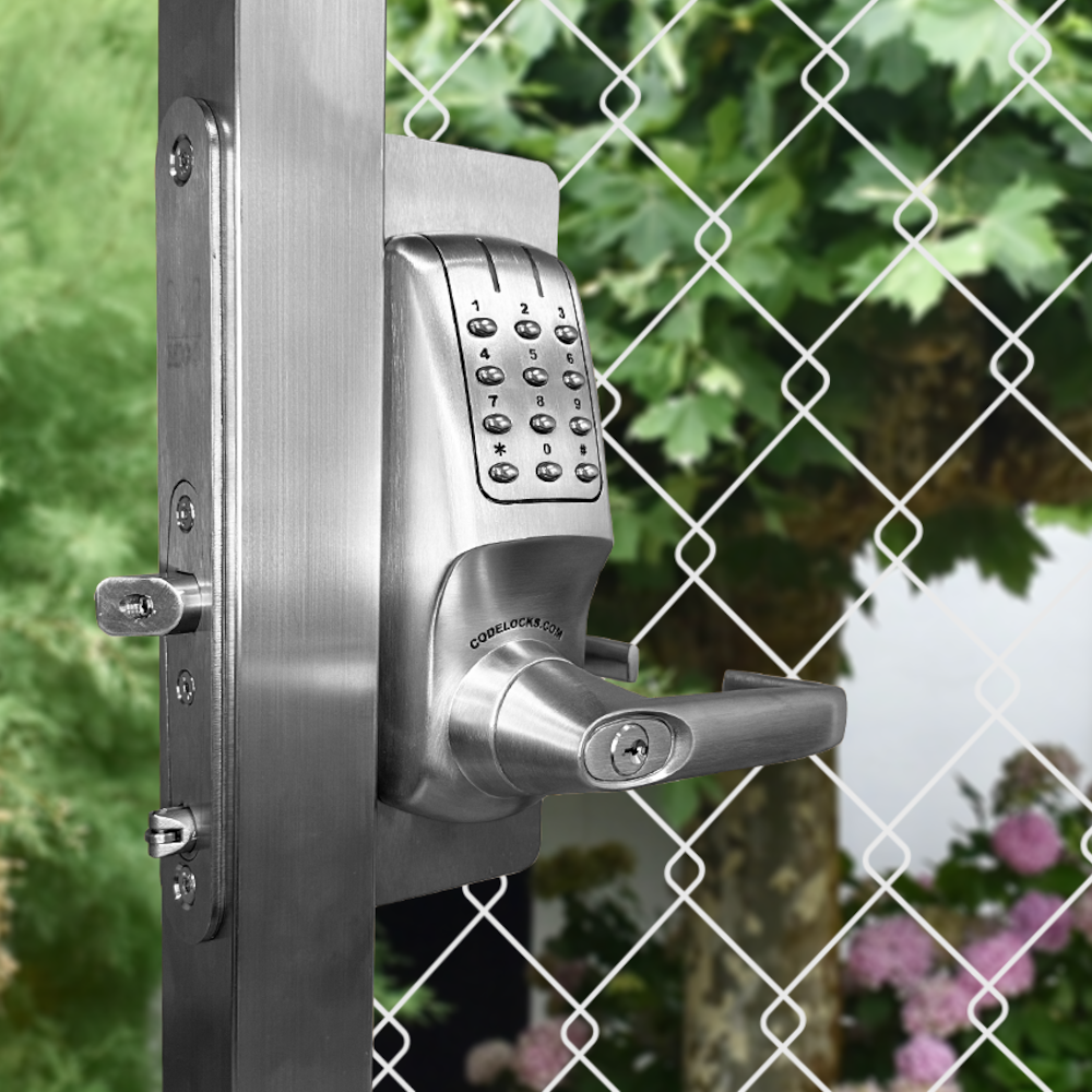 CODELOCKS CL5030 Battery Operated Digital Lock Brushed Steel With XTD Gate Lock