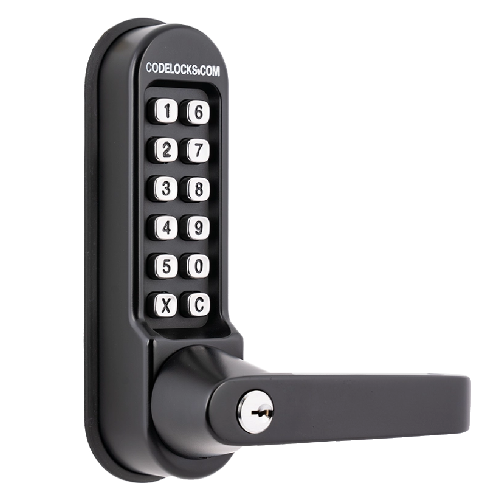 CODELOCKS CL500 PK Marine Grade Black Front Only Digital Lock With Key Override To Suit Panic Latch