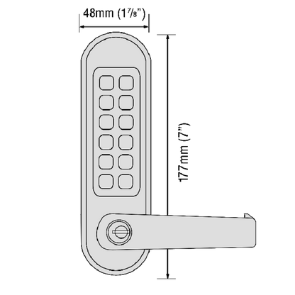 CODELOCKS CL500 PK Marine Grade Black Front Only Digital Lock With Key Override To Suit Panic Latch