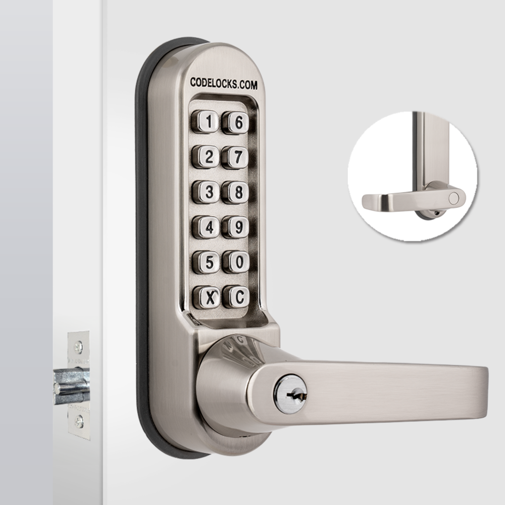 CODELOCKS CL510KEY/CL515KEY Digital Lock With Tubular Latch & Key Override