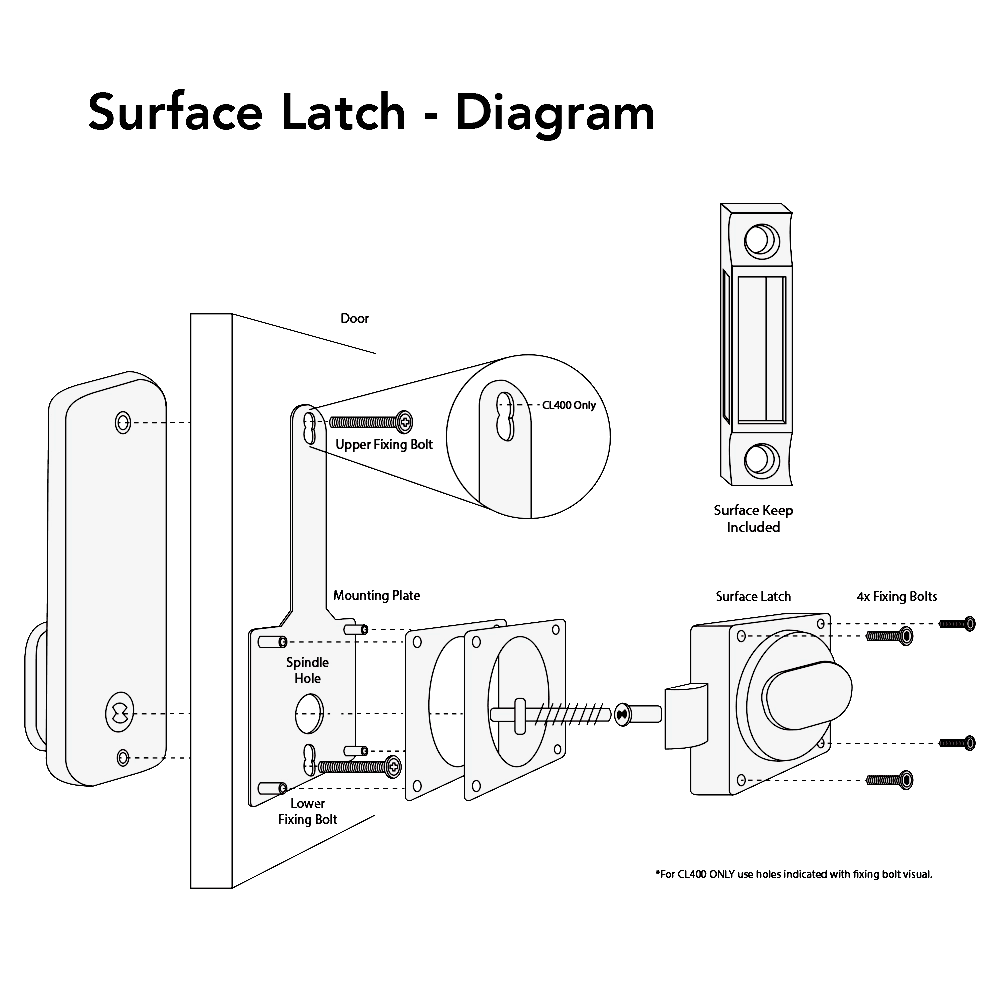 CODELOCKS CL100 Digital Gate Lock With Surface Latch