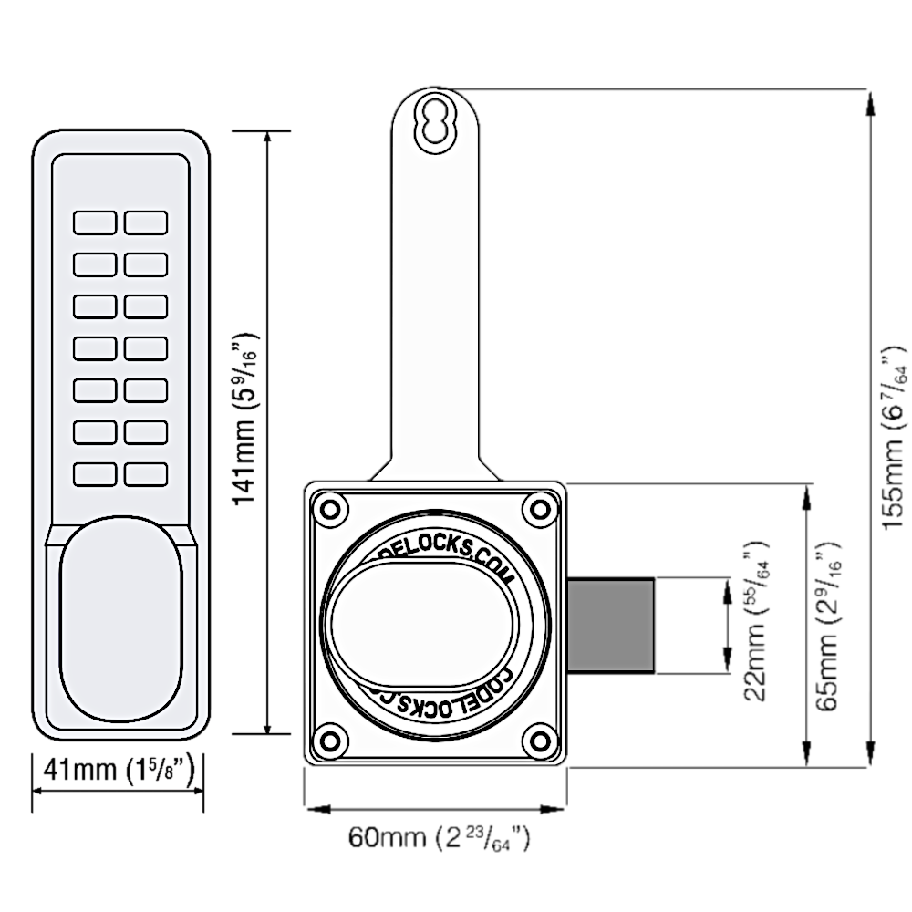 CODELOCKS CL100 Digital Gate Lock With Surface Latch