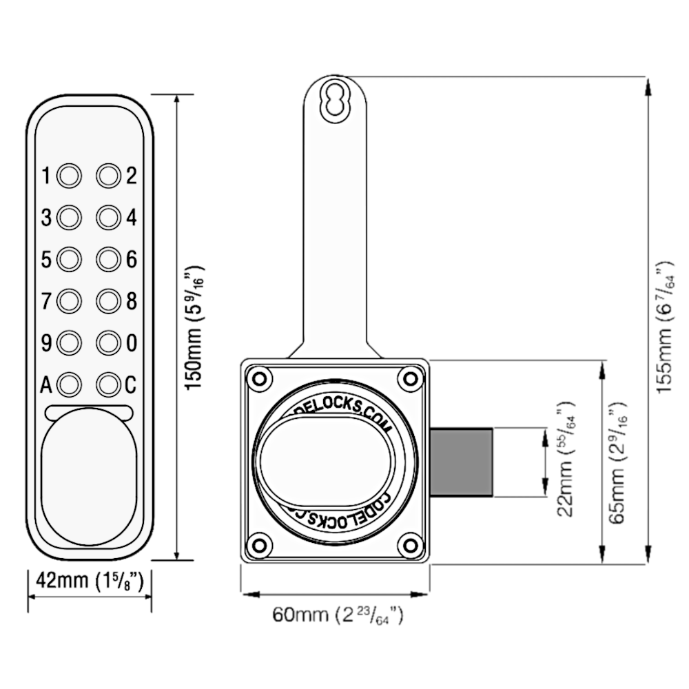CODELOCKS CL160 Quick Code Digital Gate Lock With Surface Latch
