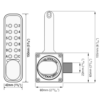 CODELOCKS CL160 Quick Code Digital Gate Lock With Surface Latch