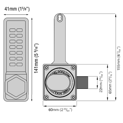 CODELOCKS CL200 Marine Grade Digital Gate Lock With Surface Latch & Key Override