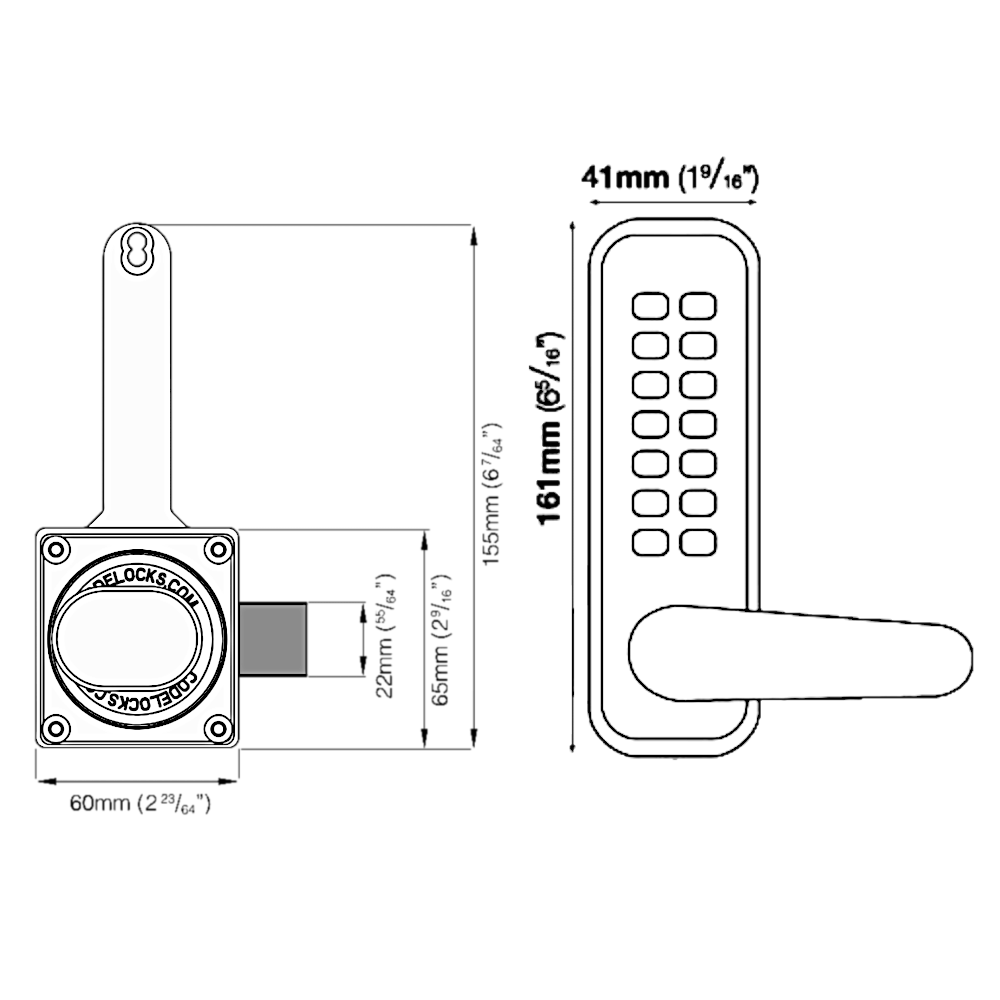 CODELOCKS CL400 / CL405 Digital Gate Lock With Surface Latch