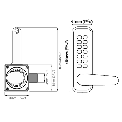 CODELOCKS CL400 / CL405 Digital Gate Lock With Surface Latch