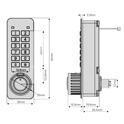 CODELOCKS KL90 Electronic Kitlock Nano Vertical