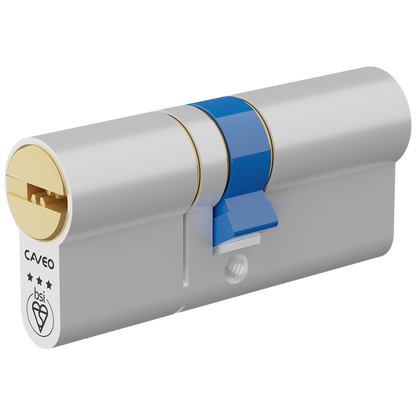 CAVEO TS007 3* Double Euro Dimple Cylinder 70mm 35Ext/35 30/10/30 Keyed To Differ - Dual Finish