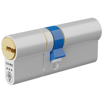 CAVEO TS007 3* Double Euro Dimple Cylinder 75mm 35Ext/40 30/10/35 Keyed To Differ - Dual Finish