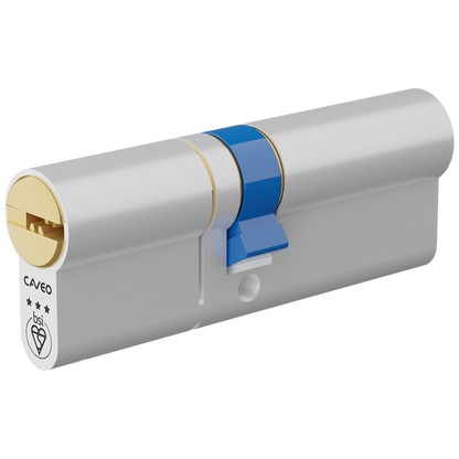 CAVEO TS007 3* Double Euro Dimple Cylinder 85mm 40Ext/45 35/10/40 Keyed To Differ - Dual Finish