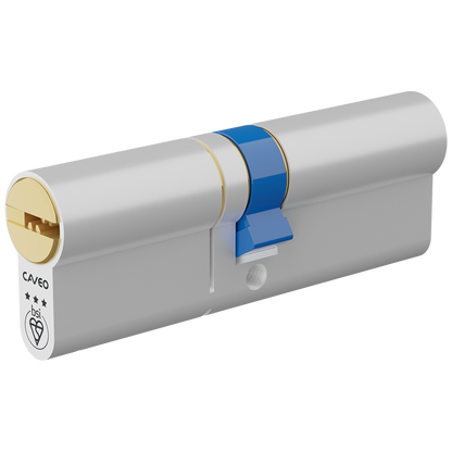 CAVEO TS007 3* Double Euro Dimple Cylinder 90mm 45Ext/45 40/10/40 Keyed To Differ - Dual Finish