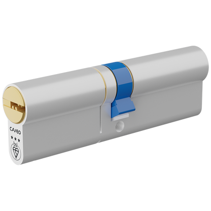 CAVEO TS007 3* Double Euro Dimple Cylinder 100mm 50Ext/50 45/10/45 Keyed To Differ - Dual Finish