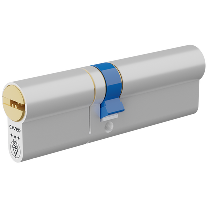 CAVEO TS007 3* Double Euro Dimple Cylinder 100mm 45Ext/55 40/10/50 Keyed To Differ - Dual Finish