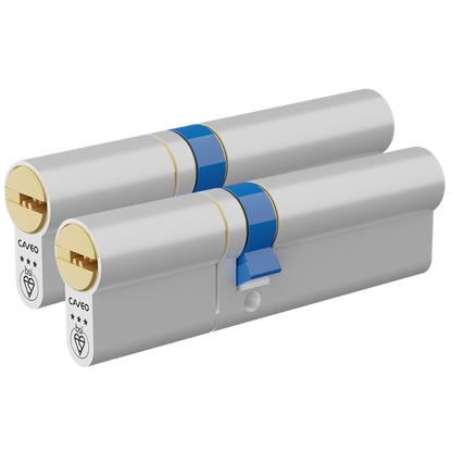 CAVEO TS007 3* Double Euro Dimple Cylinder Keyed Alike Pair 105mm 45Ext/60 40/10/55 3 Keys - Dual Finish
