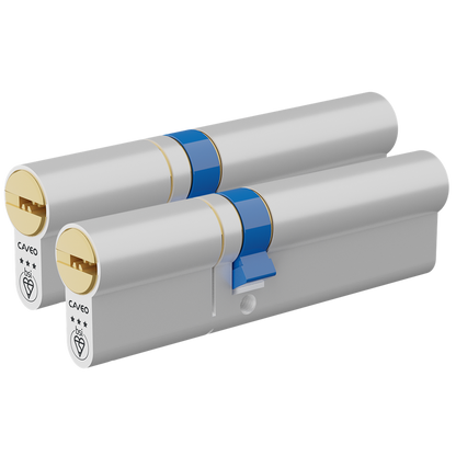 CAVEO TS007 3* Double Euro Dimple Cylinder Keyed Alike Pair 110mm 45Ext/65 40/10/60 3 Keys - Dual Finish