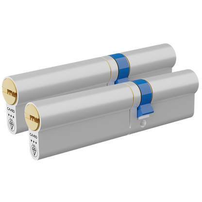 CAVEO TS007 3* Double Euro Dimple Cylinder Keyed Alike Pair 120mm 75Ext/45 70/10/40 3 Keys - Dual Finish