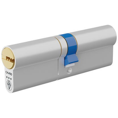 CAVEO TS007 3* Double Euro Dimple Cylinder 95mm 50Ext/45/10/40 Keyed To Differ - Dual Finish