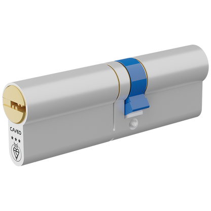 CAVEO TS007 3* Double Euro Dimple Cylinder 95mm 55Ext/40 50/10/35 Keyed To Differ - Dual Finish