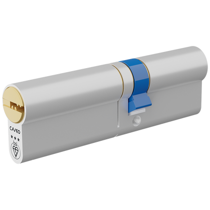 CAVEO TS007 3* Double Euro Dimple Cylinder 100mm 60Ext/40 55/10/35 Keyed To Differ - Dual Finish