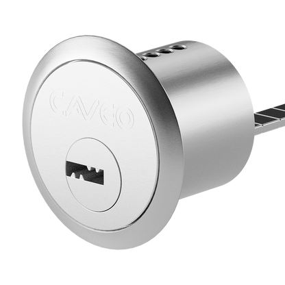 CAVEO Dimple Rim Cylinder Keyed To Differ - Nickel Plated