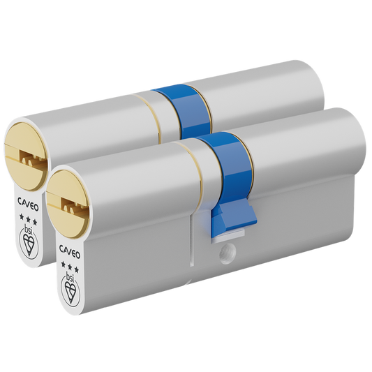 CAVEO TS007 3* Double Euro Dimple Cylinder Keyed Alike 75mm 40Ext/35/10/30 3 Keys - Dual Finish