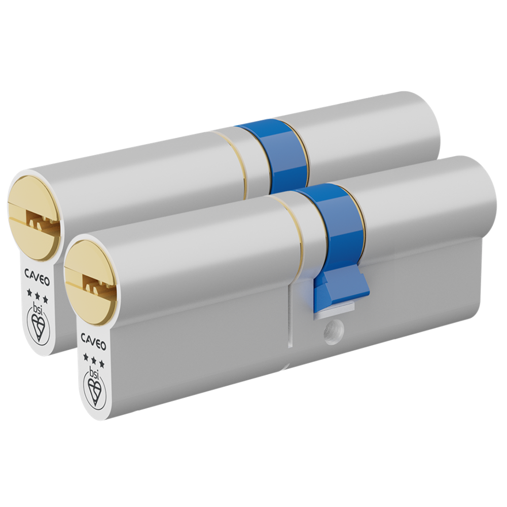 CAVEO TS007 3* Double Euro Dimple Cylinder Keyed Alike 90mm 55Ext/35 50/10/30 3 Keys - Dual Finish