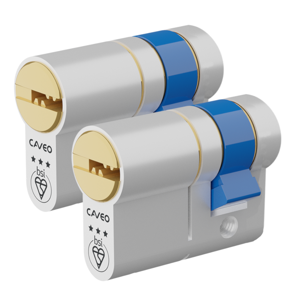 CAVEO TS007 3* Half Euro Dimple Cylinder Keyed Alike 40mm 30/10 3 Keys - Dual Finish