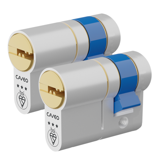 CAVEO TS007 3* Half Euro Dimple Cylinder Keyed Alike 40mm 30/10 3 Keys - Dual Finish