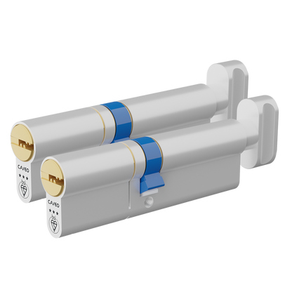 CAVEO TS007 3* Key & Turn Euro Dimple Cylinder Keyed Alike Pair