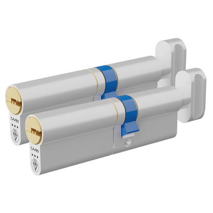 CAVEO TS007 3* Key & Turn Euro Dimple Cylinder Keyed Alike