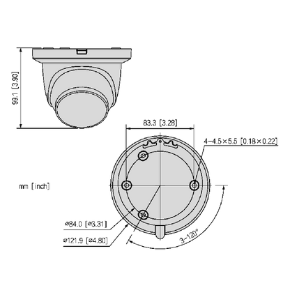 DAHUA IP Turret Dome 4MP WizSense Series 2 Network Camera 12V DC