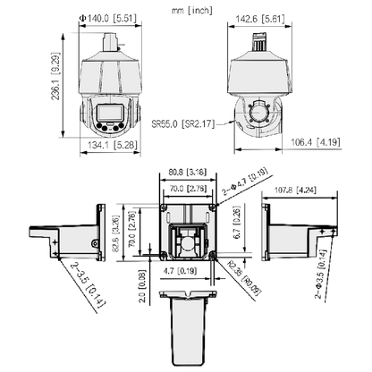 DAHUA IP PTZ WizSense 4MP Network TiOC Camera With 5 x Optical Zoom Active Deterrence 50 Metre IR 12V DC