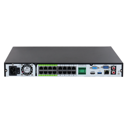 DAHUA NVR 5000 Series 16 Channel WizSense AI 384Mbps/200Mbps (AI Enabled) Incoming Bandwidth, 4K Output NVR5216-16P-EI