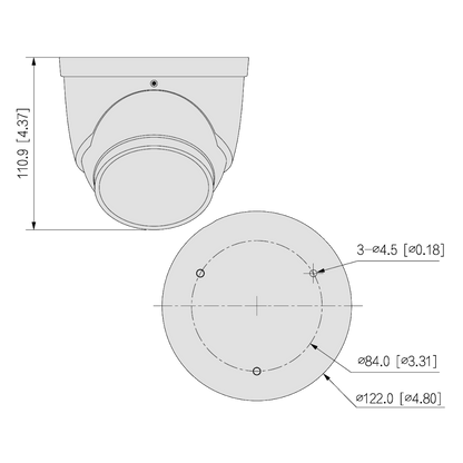 DAHUA HDCVI Turret Dome (Eyeball) Camera Active Deterrence 16:9 12V DC