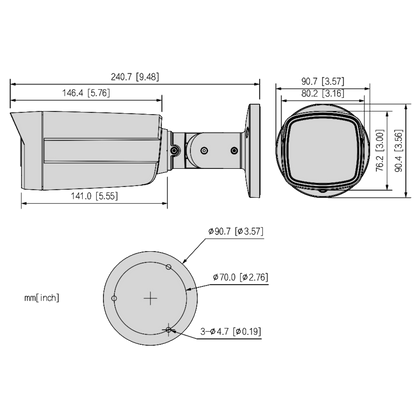 DAHUA HDCVI Bullet Camera 5MP 16:9 Active Deterrence Dual Illumination 12V DC
